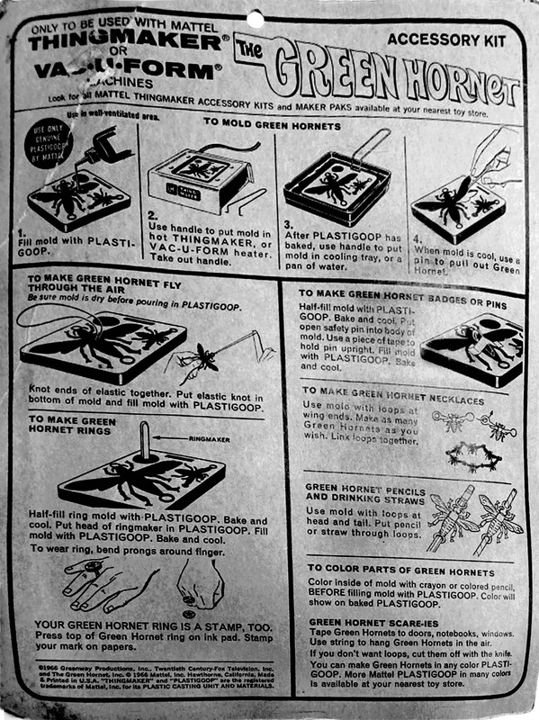 Fang N Claw mold instruction sheet for a Mattel Thingmaker Creepy Crawlers 